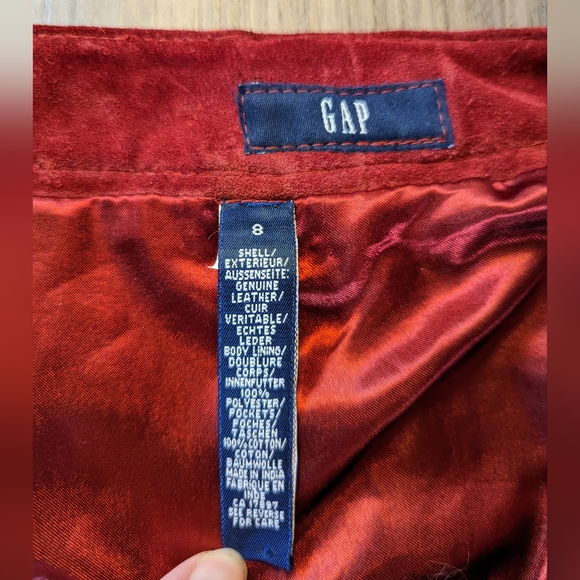 GAP - Red/Orange Skirt- Leather and Polyester - Picture 4 of 7